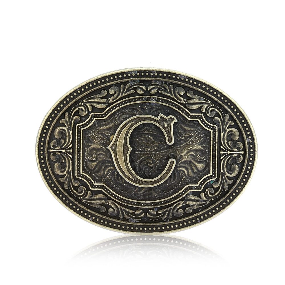 8871 Belt Buckles - Initial Letters A to Z Western Rodeo Cowboy Cowgirl